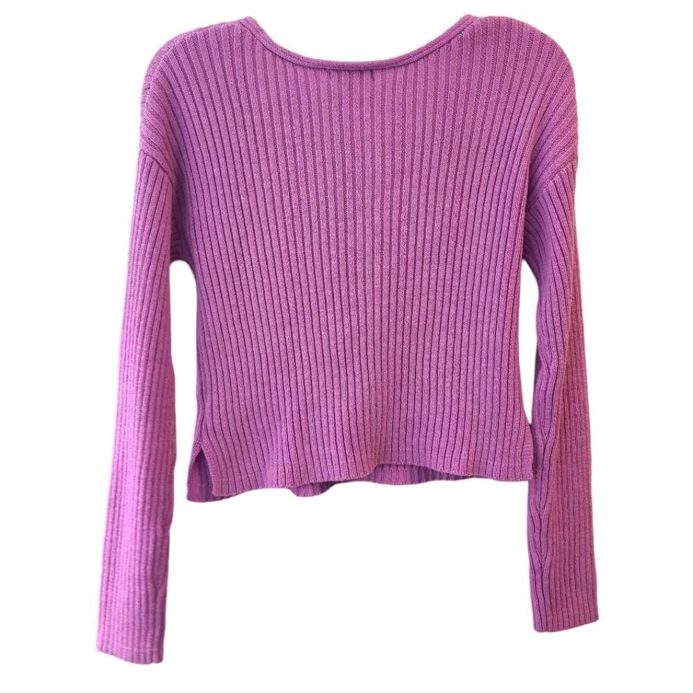 Wild Fable Fuschia Ribbed Cropped Sweater - Picture 3 of 9
